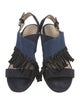 3.1 Phillip Lim Suede Fringe Trim Accent Slingback Sandals
