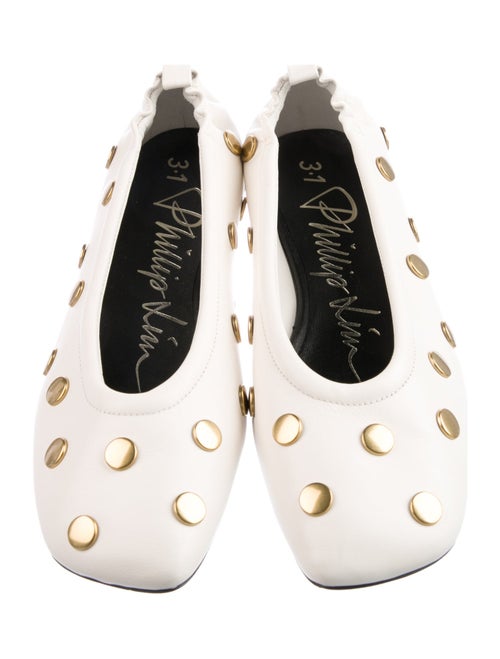 3.1 Phillip Lim Leather Studded Accents Ballet Flats