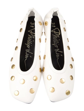3.1 Phillip Lim Leather Studded Accents Ballet Flats