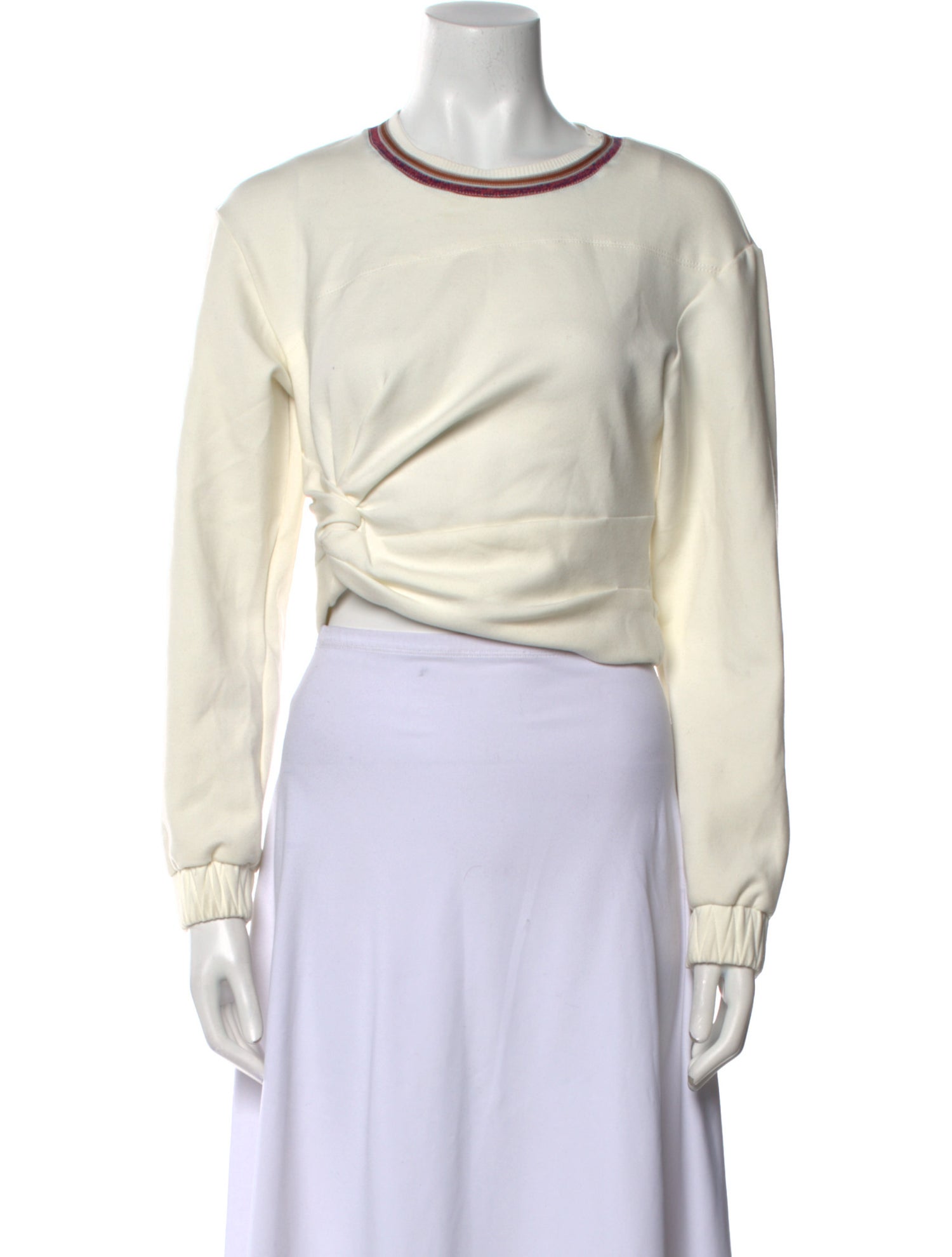 3.1 Phillip Lim Crew Neck Long Sleeve Crop Top