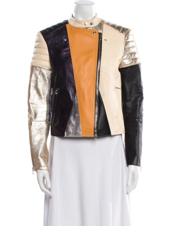 3.1 Phillip Lim Leather Printed Biker Jacket