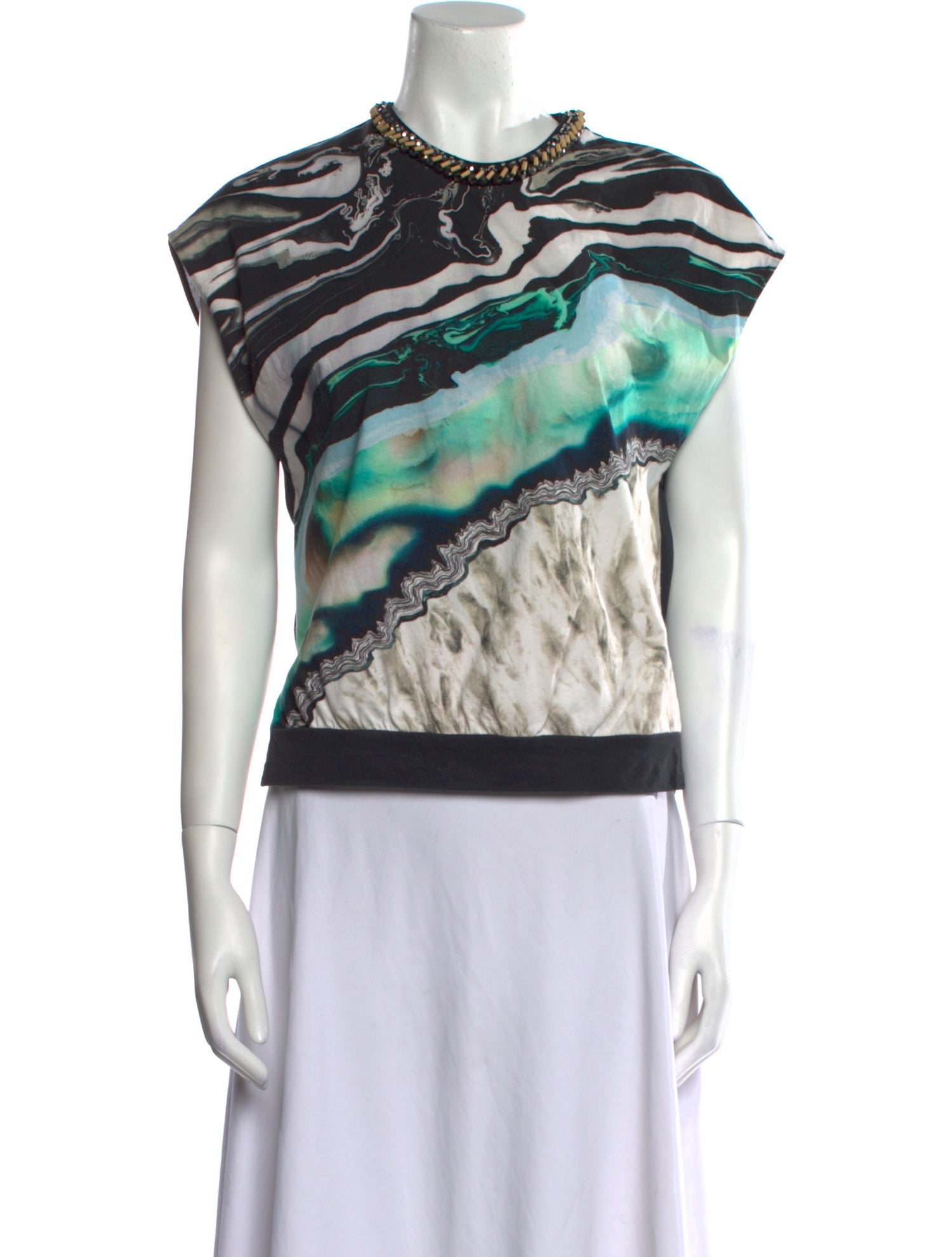 3.1 Phillip Lim Printed Crew Neck Top