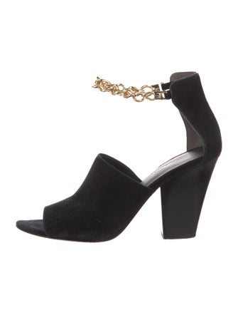 3.1 Phillip Lim Suede Chain-Link Accents D'Orsay Pumps