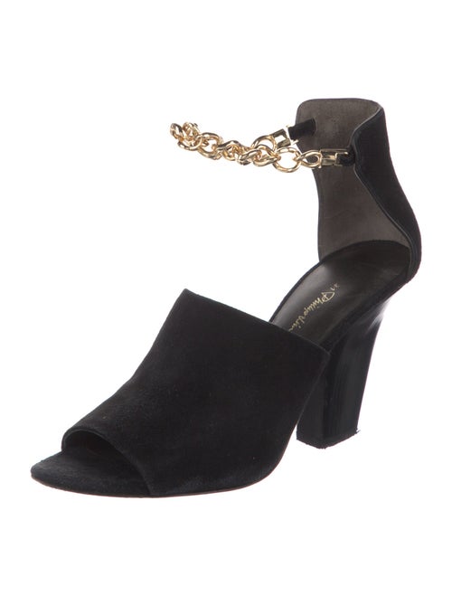 3.1 Phillip Lim Suede Chain-Link Accents D'Orsay Pumps