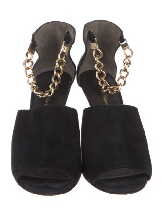 3.1 Phillip Lim Suede Chain-Link Accents D'Orsay Pumps