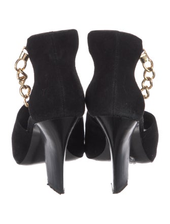 3.1 Phillip Lim Suede Chain-Link Accents D'Orsay Pumps
