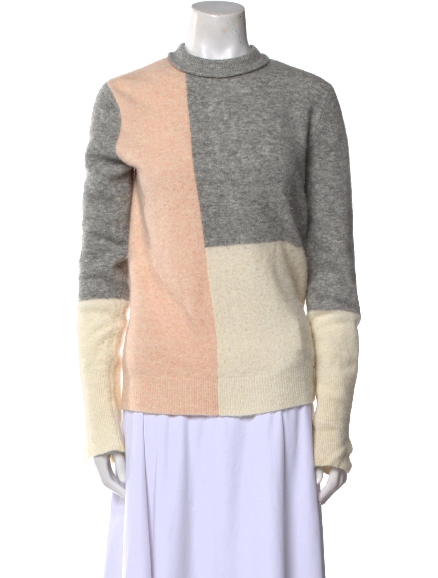 3.1 Phillip Lim Colorblock Pattern Turtleneck Sweater