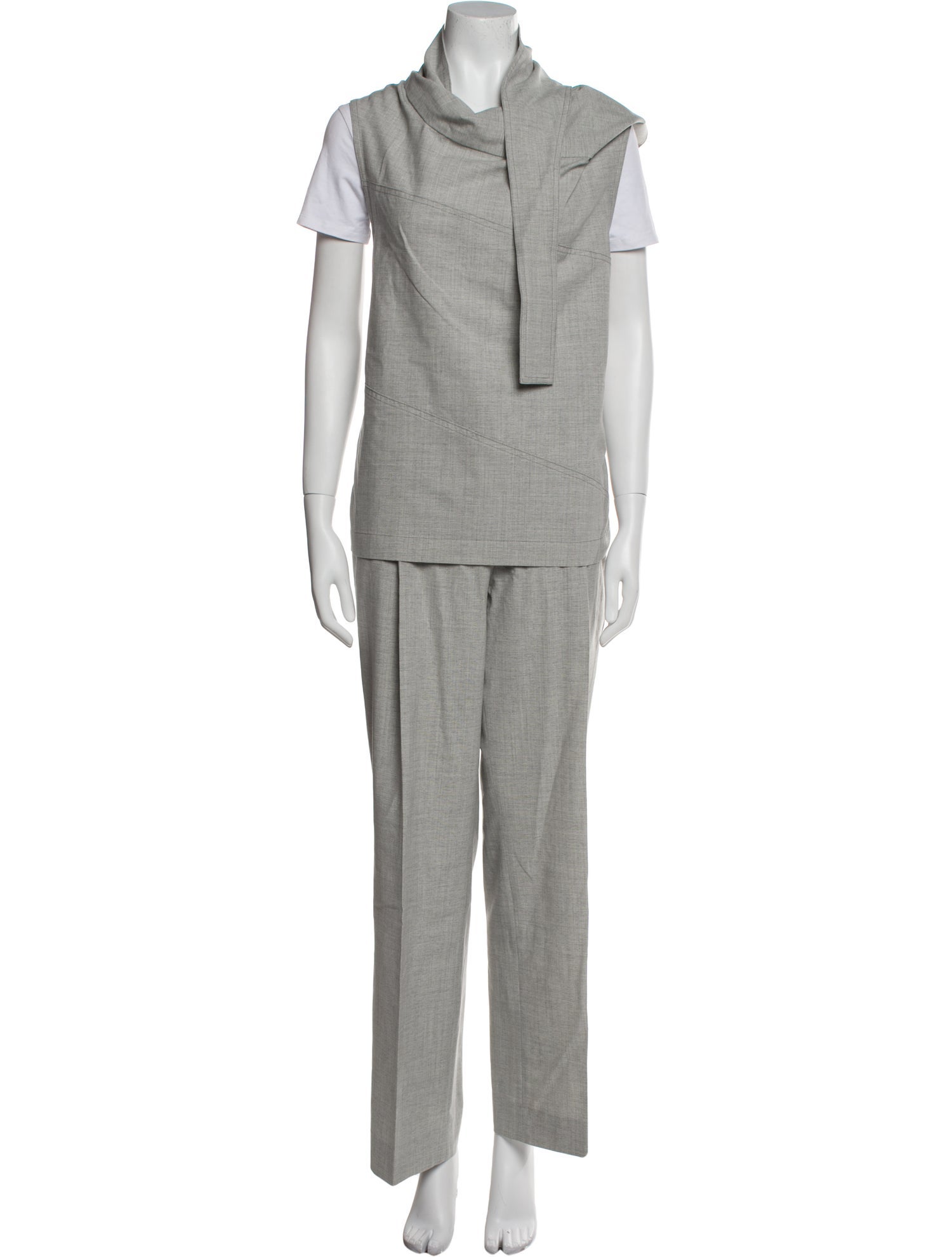 3.1 Phillip Lim Virgin Wool Pleated Accents Pant Set