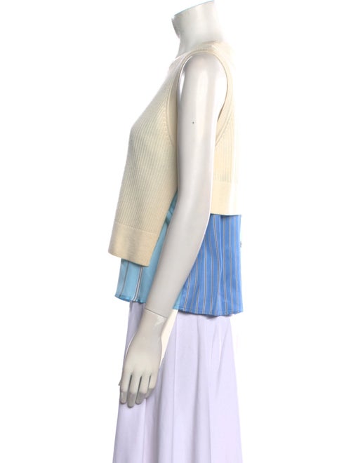 3.1 Phillip Lim Colorblock Pattern Crew Neck Top