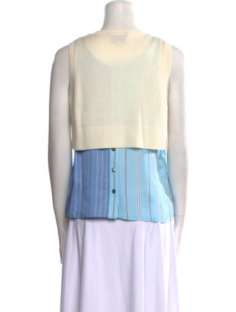 3.1 Phillip Lim Colorblock Pattern Crew Neck Top