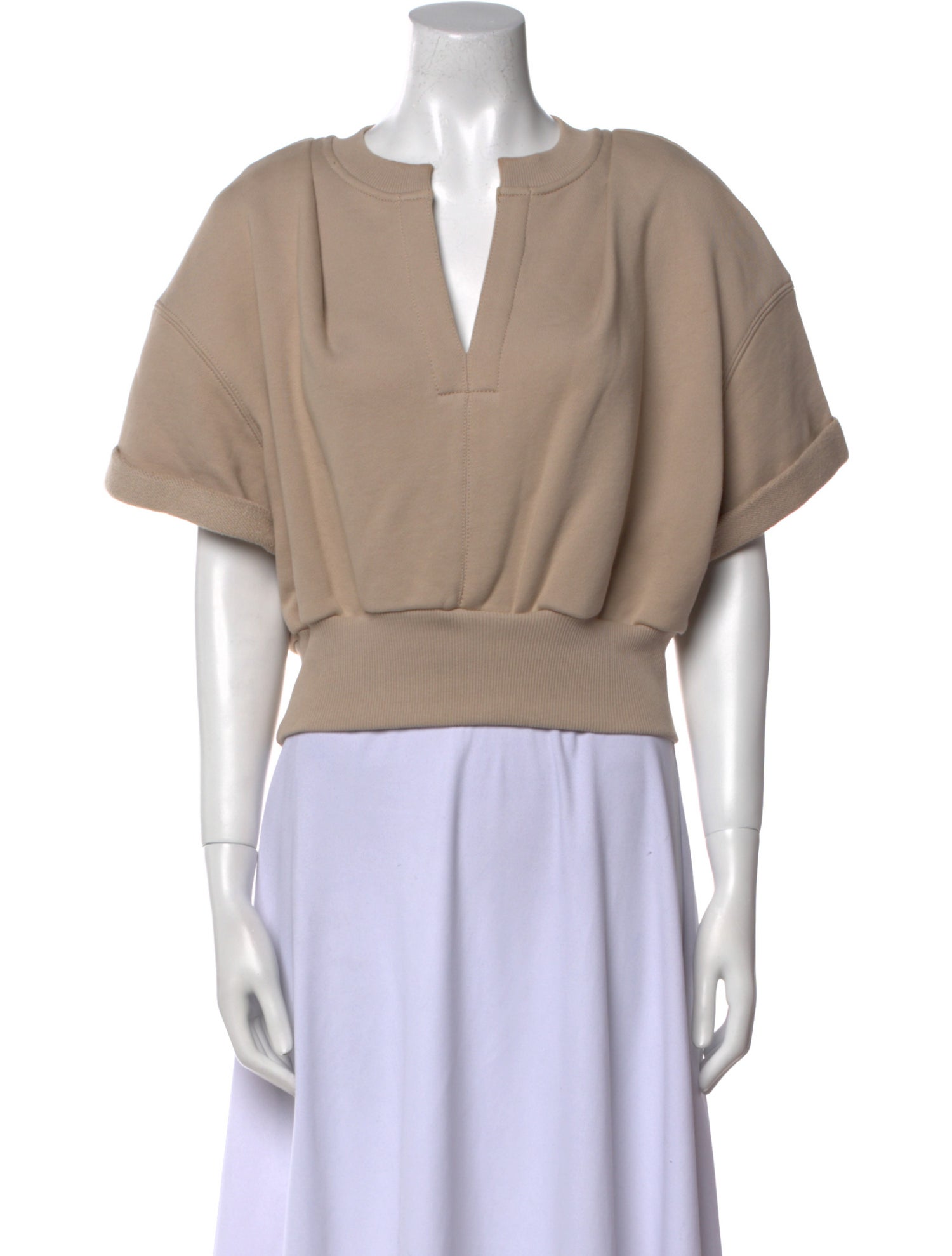 3.1 Phillip Lim V-Neck Short Sleeve Crop Top