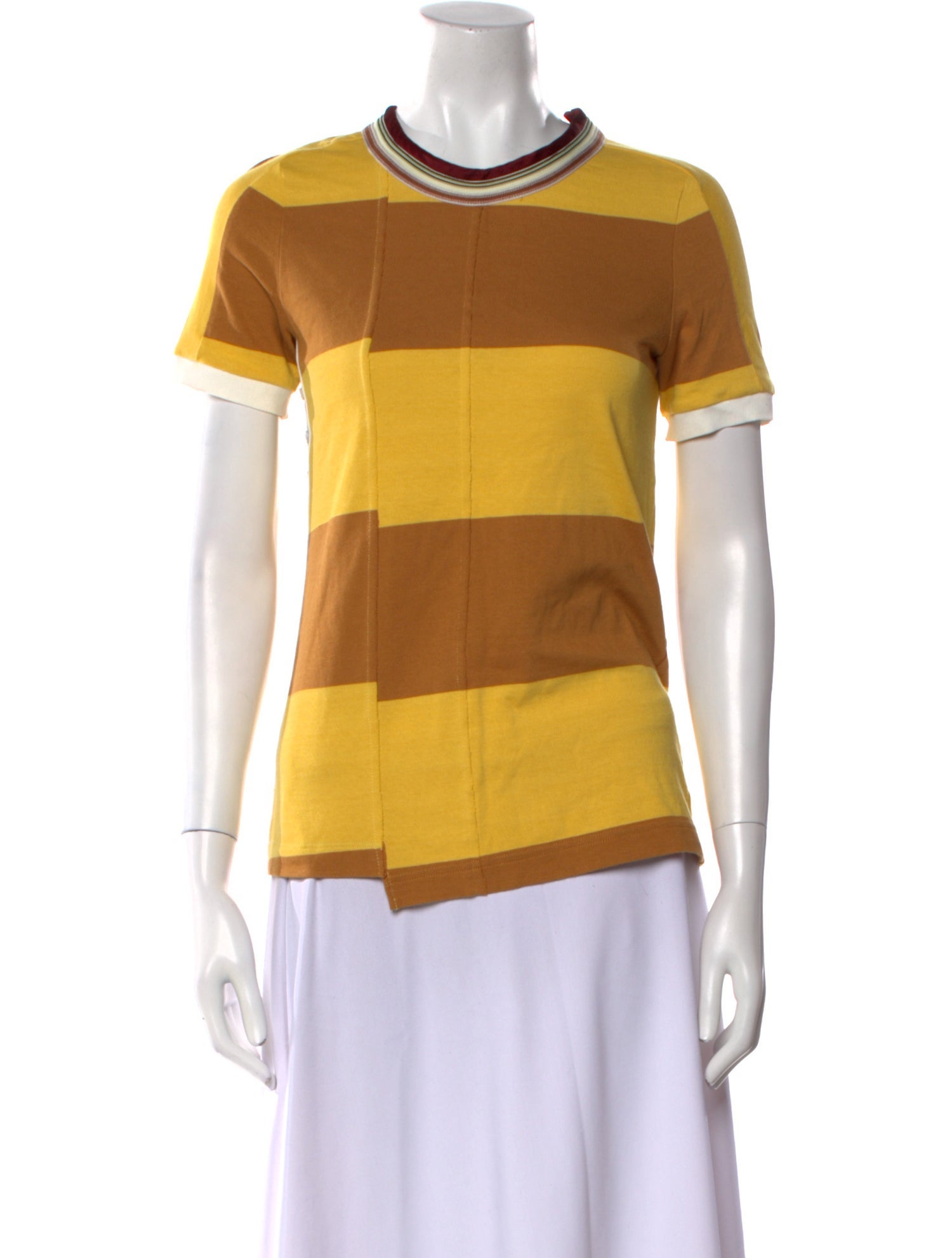 3.1 Phillip Lim Silk Striped T-Shirt