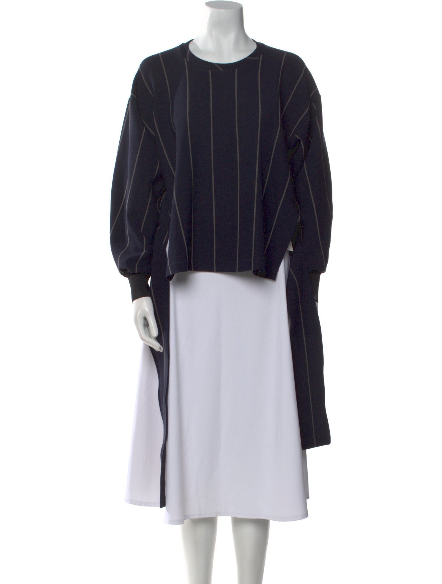 3.1 Phillip Lim Striped Crew Neck Crop Top