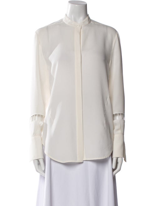 3.1 Phillip Lim Silk Mock Neck Button-Up Top