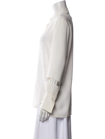 3.1 Phillip Lim Silk Mock Neck Button-Up Top