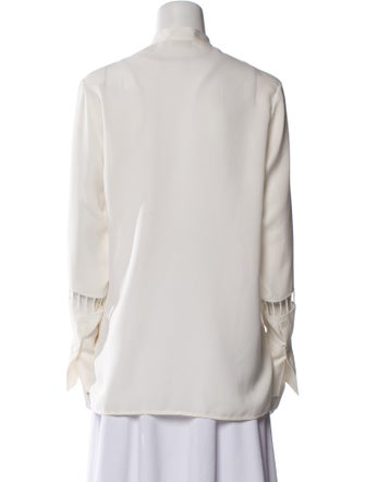 3.1 Phillip Lim Silk Mock Neck Button-Up Top