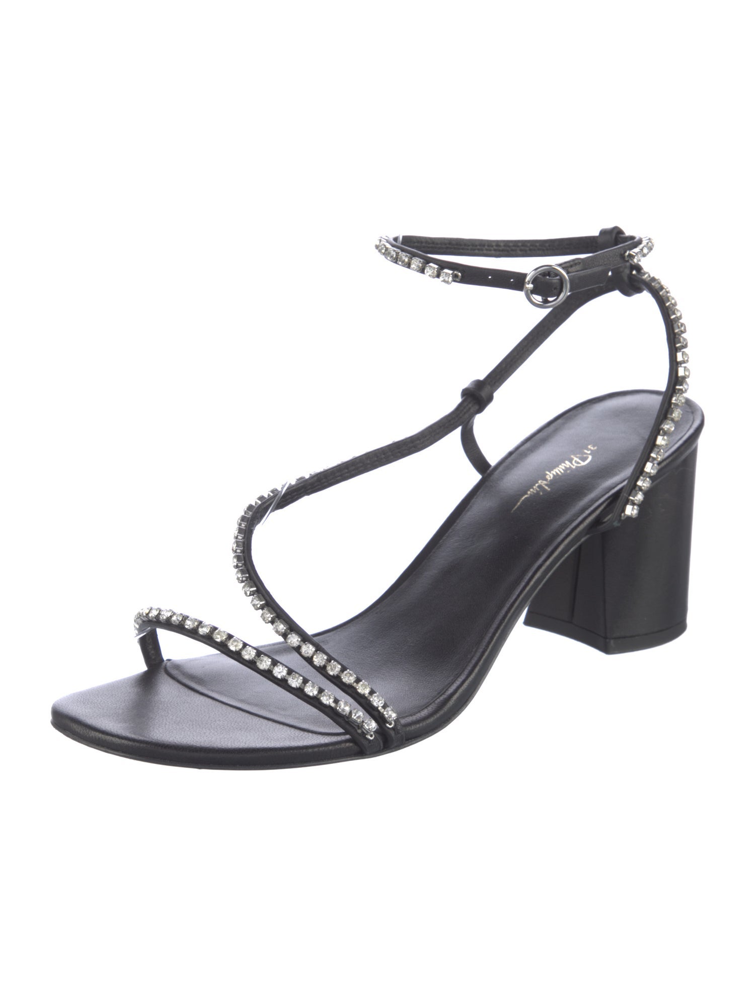 3.1 Phillip Lim Leather Crystal Embellishments Sandals