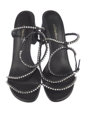 3.1 Phillip Lim Leather Crystal Embellishments Sandals