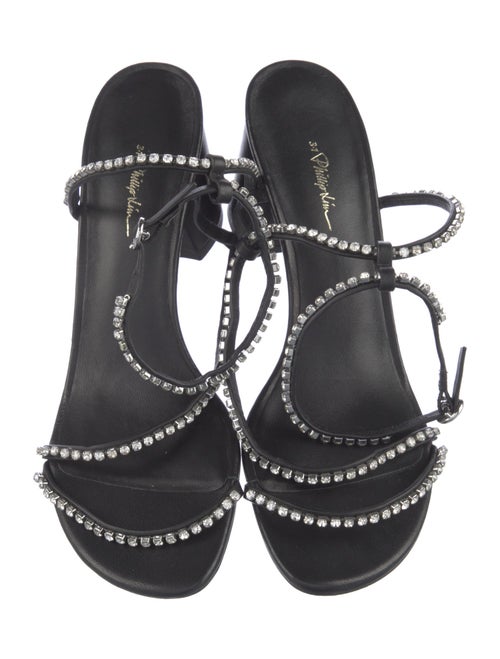 3.1 Phillip Lim Leather Crystal Embellishments Sandals