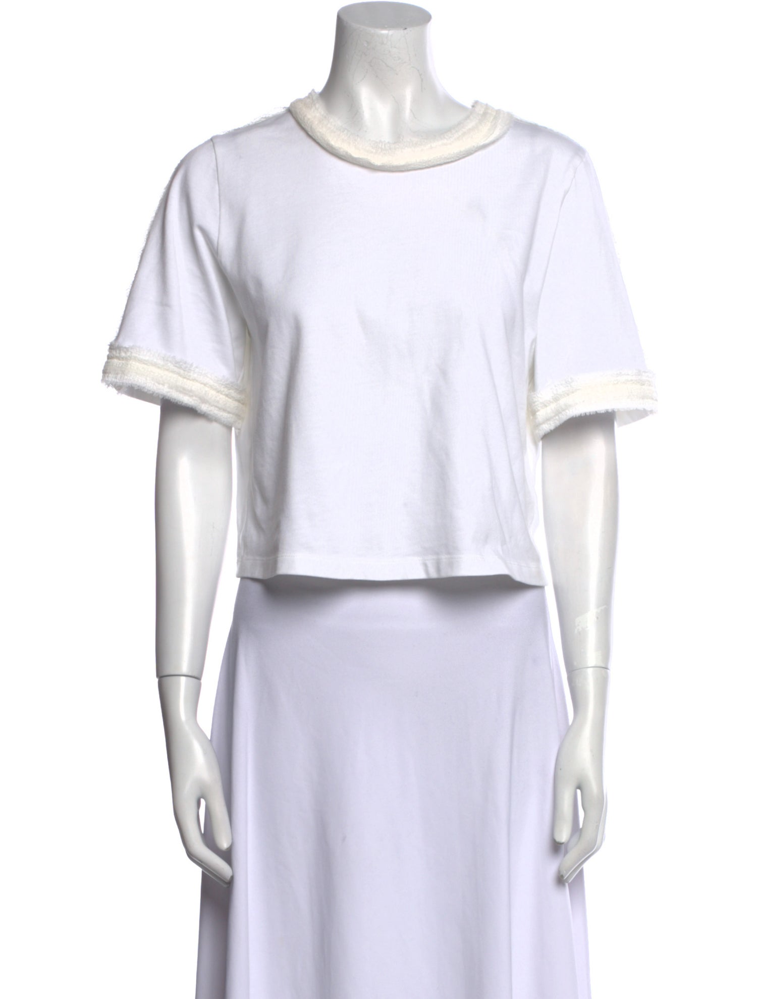 3.1 Phillip Lim Scoop Neck Short Sleeve Crop Top