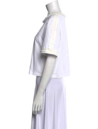 3.1 Phillip Lim Scoop Neck Short Sleeve Crop Top