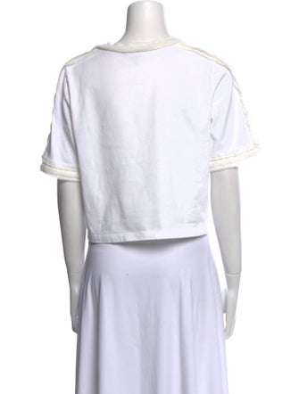 3.1 Phillip Lim Scoop Neck Short Sleeve Crop Top