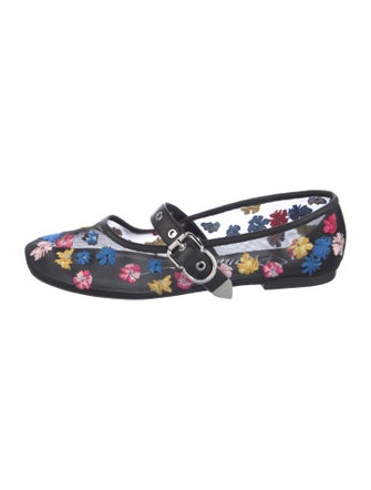 3.1 Phillip Lim Mesh Floral Print Mary Jane Flats