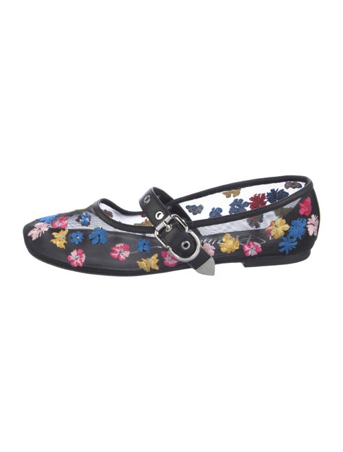 3.1 Phillip Lim Mesh Floral Print Mary Jane Flats
