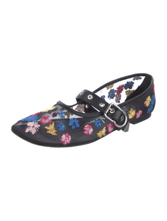 3.1 Phillip Lim Mesh Floral Print Mary Jane Flats