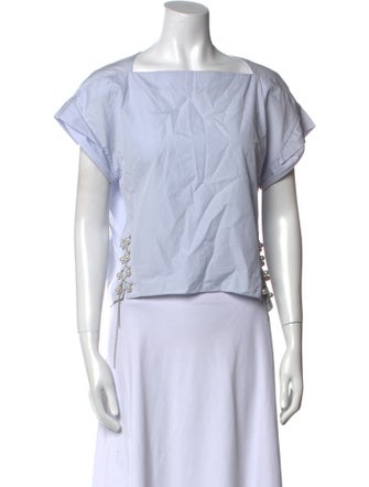 3.1 Phillip Lim Square Neckline Short Sleeve Crop Top