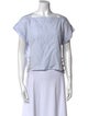 3.1 Phillip Lim Square Neckline Short Sleeve Crop Top