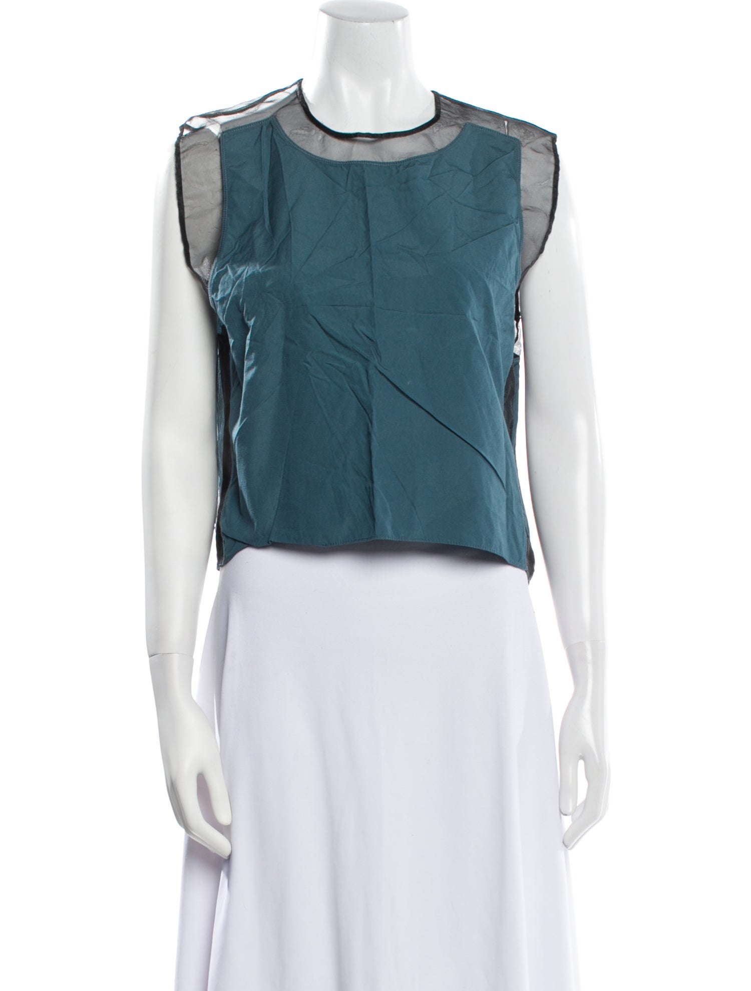 3.1 Phillip Lim Crew Neck Sleeveless Crop Top