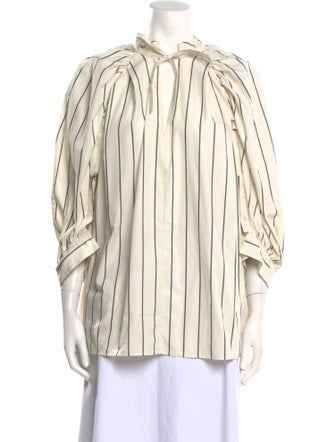 3.1 Phillip Lim Striped Mock Neck Blouse