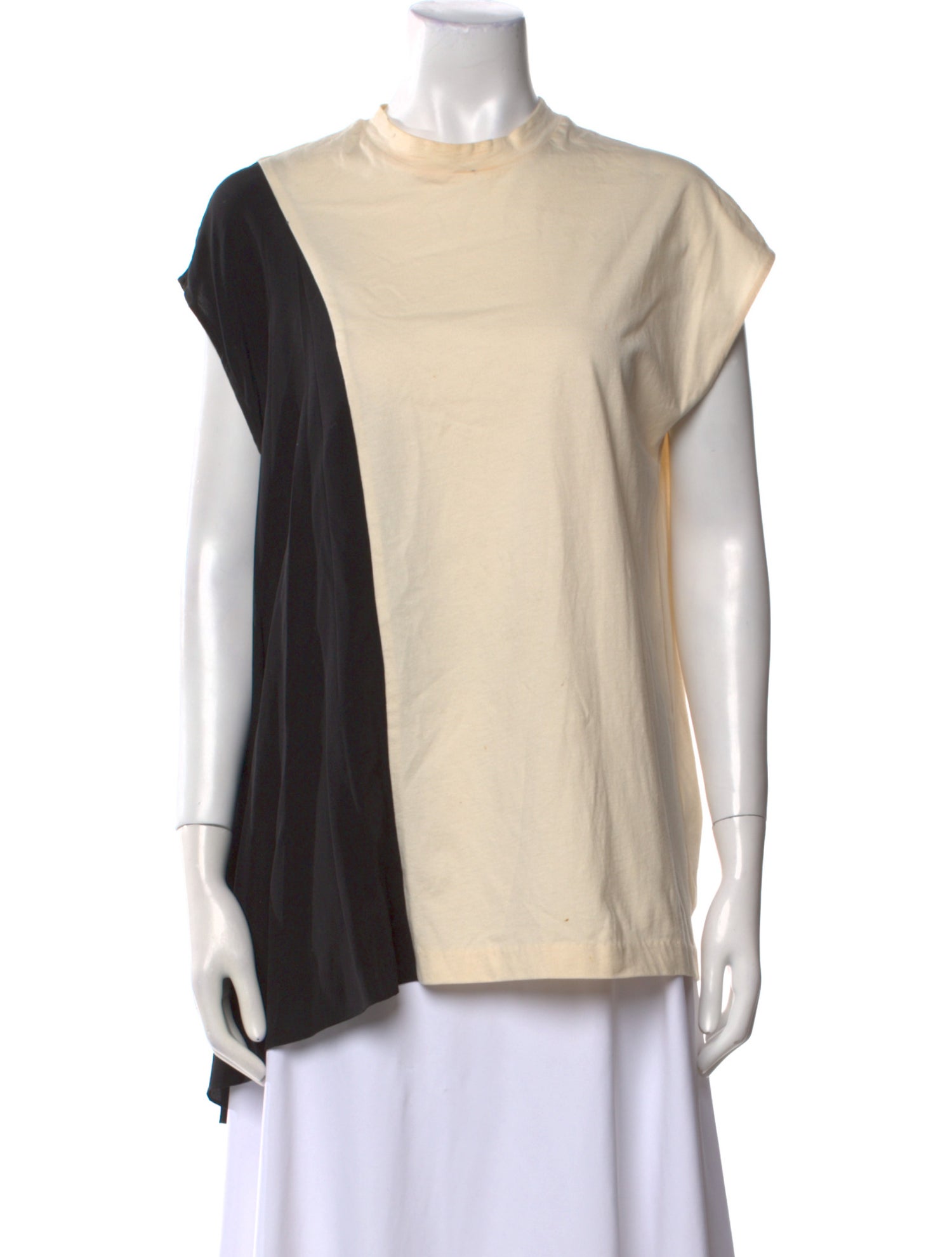 3.1 Phillip Lim Colorblock Pattern Mock Neck T-Shirt