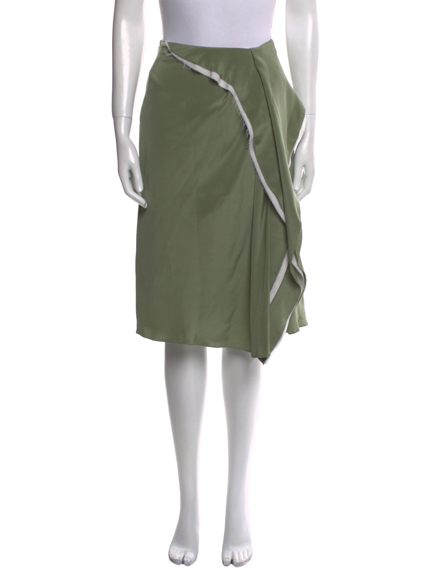 3.1 Phillip Lim Raw-Edge Trim Knee-Length Skirt