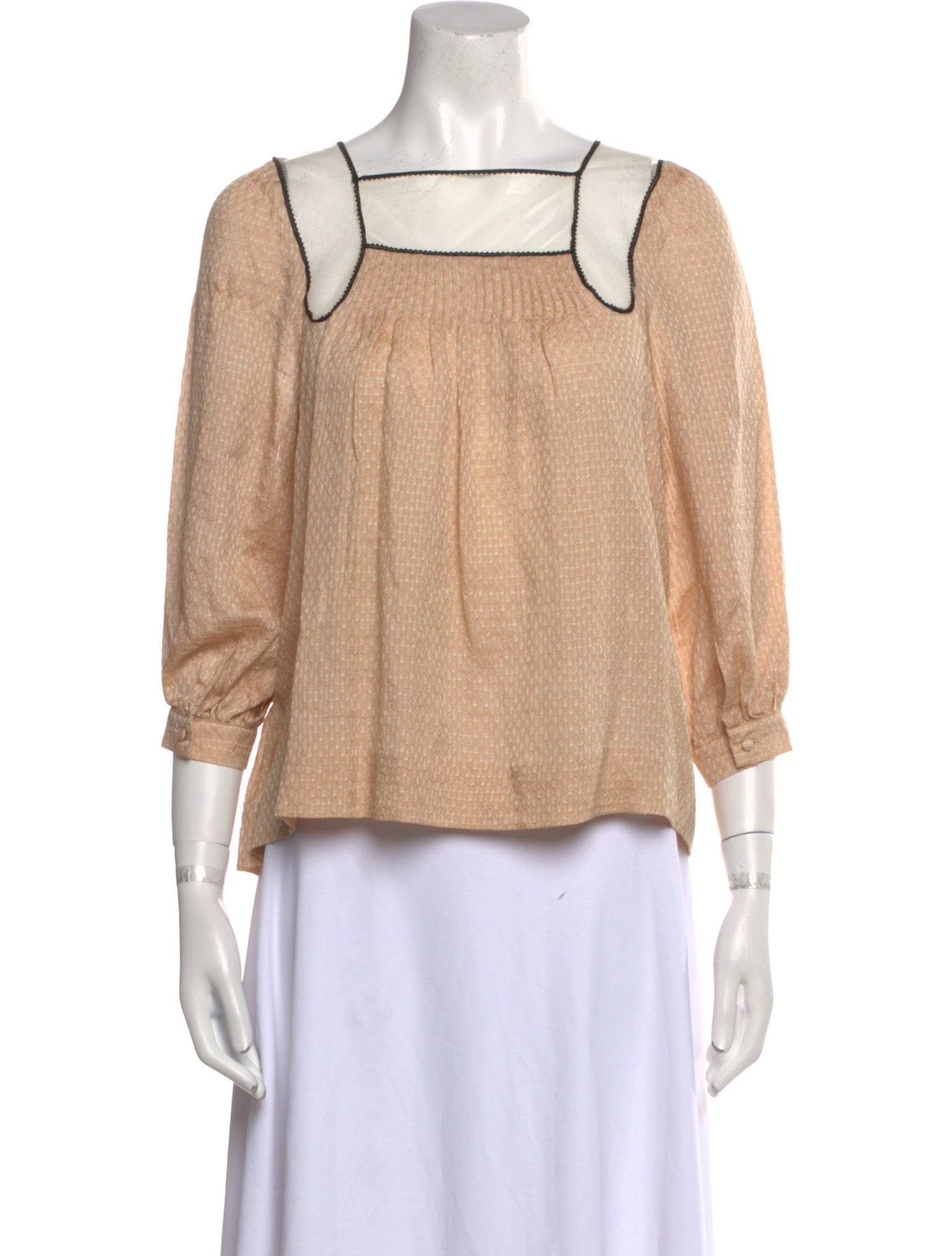3.1 Phillip Lim Silk Square Neckline Crop Top