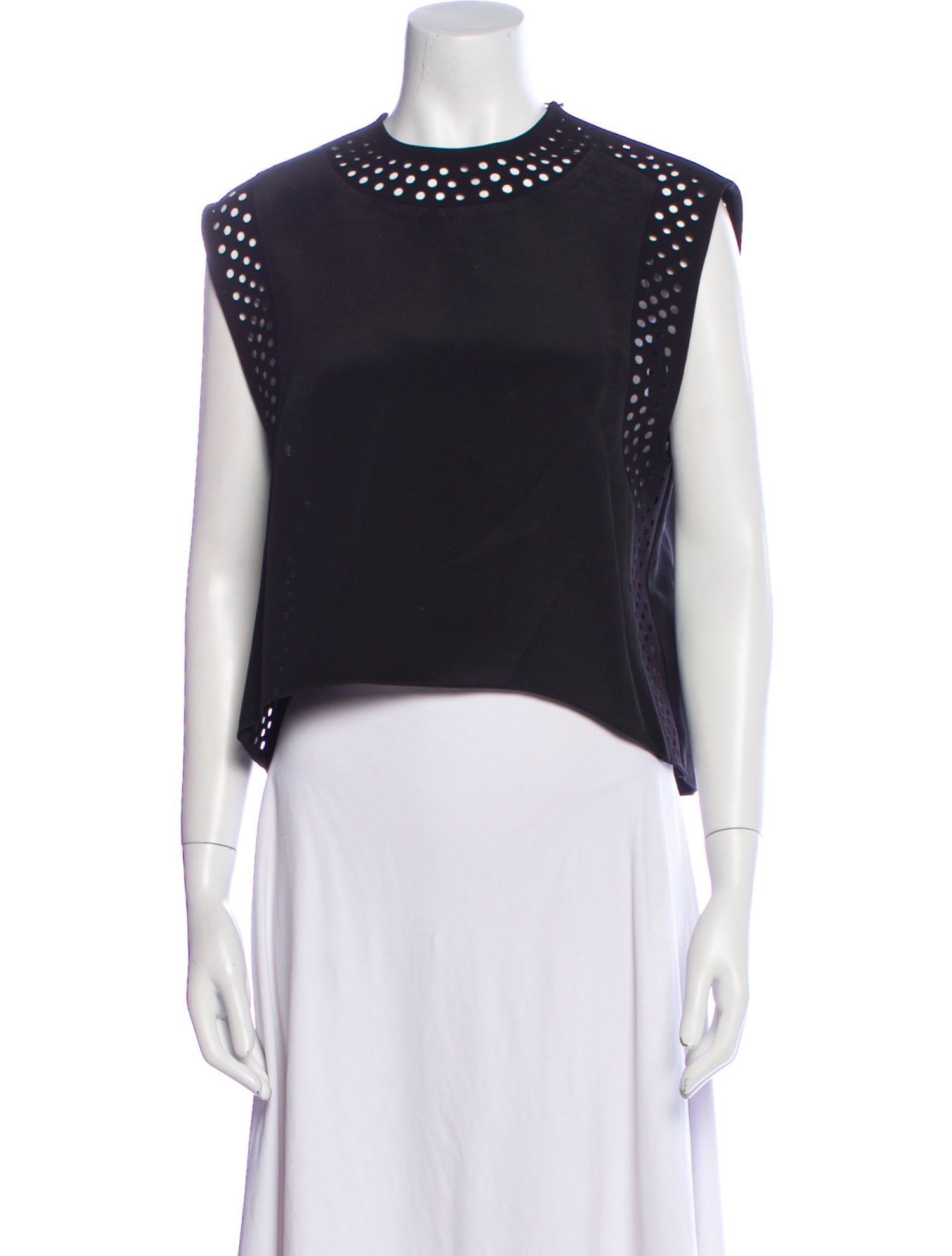 3.1 Phillip Lim Silk Crew Neck Crop Top