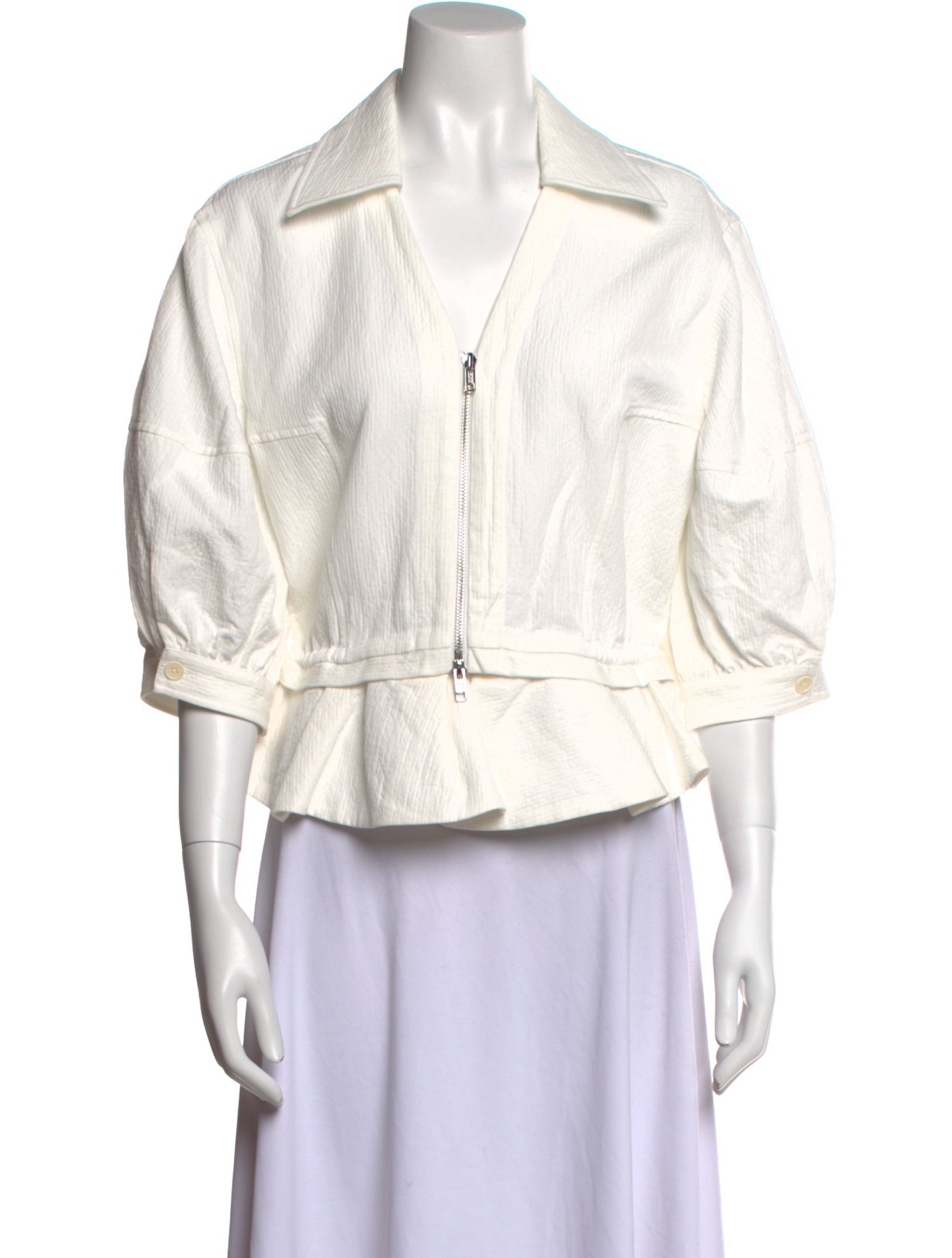 3.1 Phillip Lim V-Neck Three-Quarter Sleeve Crop Top w/ Tags