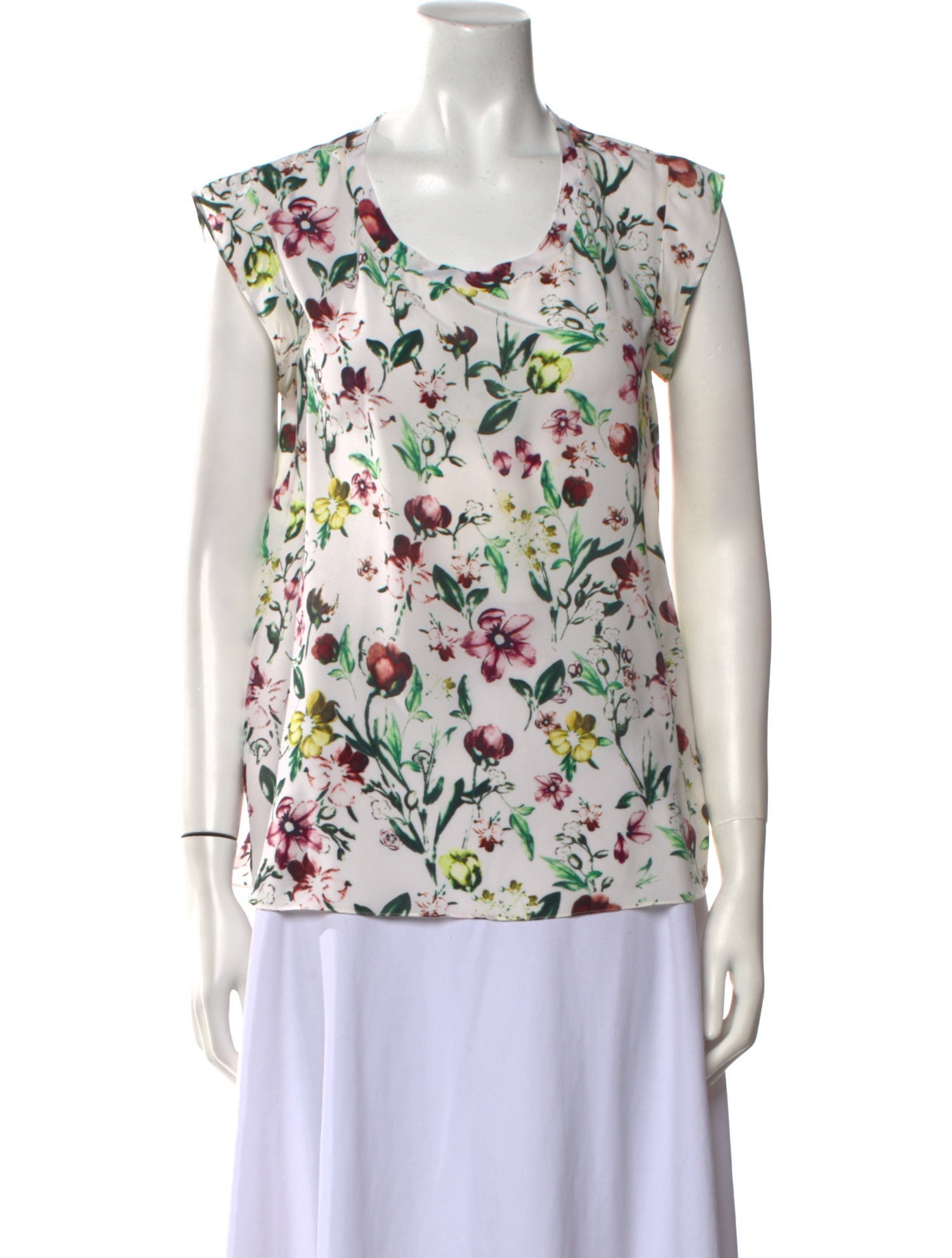 3.1 Phillip Lim Floral Print Scoop Neck Blouse
