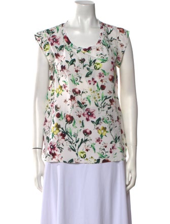 3.1 Phillip Lim Floral Print Scoop Neck Blouse
