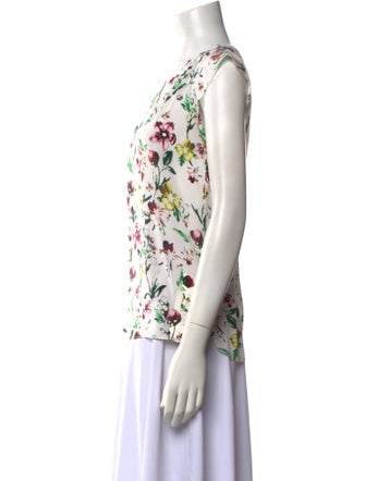 3.1 Phillip Lim Floral Print Scoop Neck Blouse