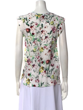 3.1 Phillip Lim Floral Print Scoop Neck Blouse