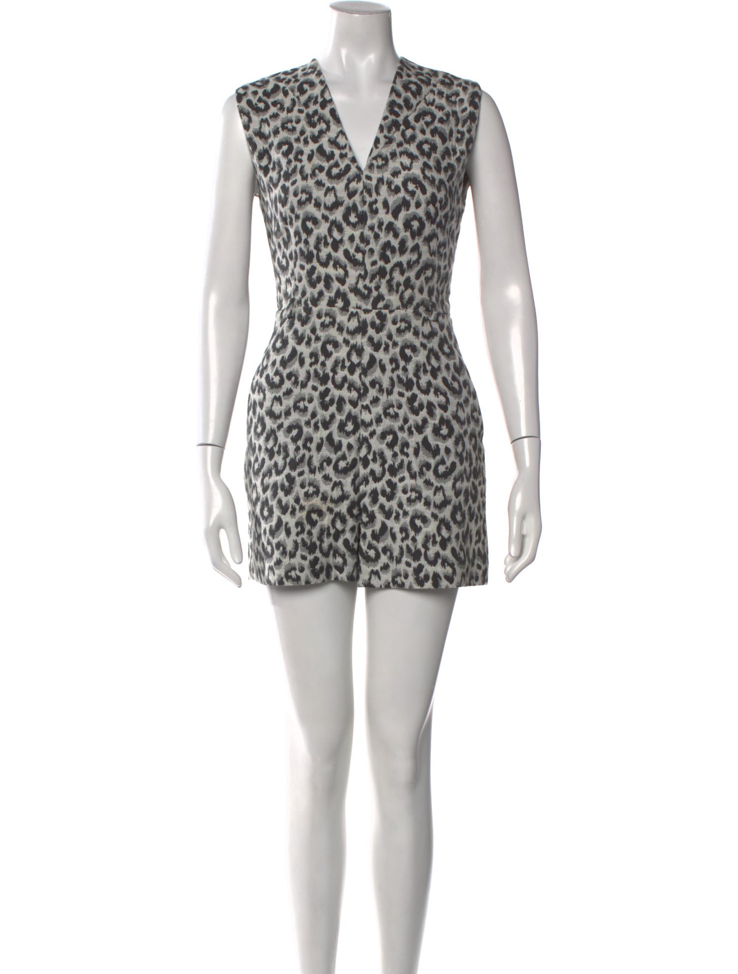 3.1 Phillip Lim Animal Print V-Neck Romper