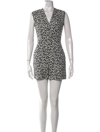 3.1 Phillip Lim Animal Print V-Neck Romper
