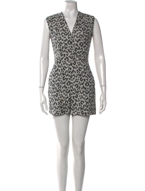 3.1 Phillip Lim Animal Print V-Neck Romper