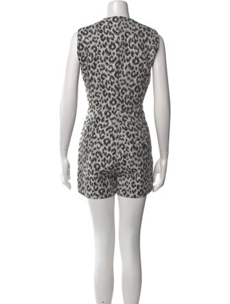 3.1 Phillip Lim Animal Print V-Neck Romper