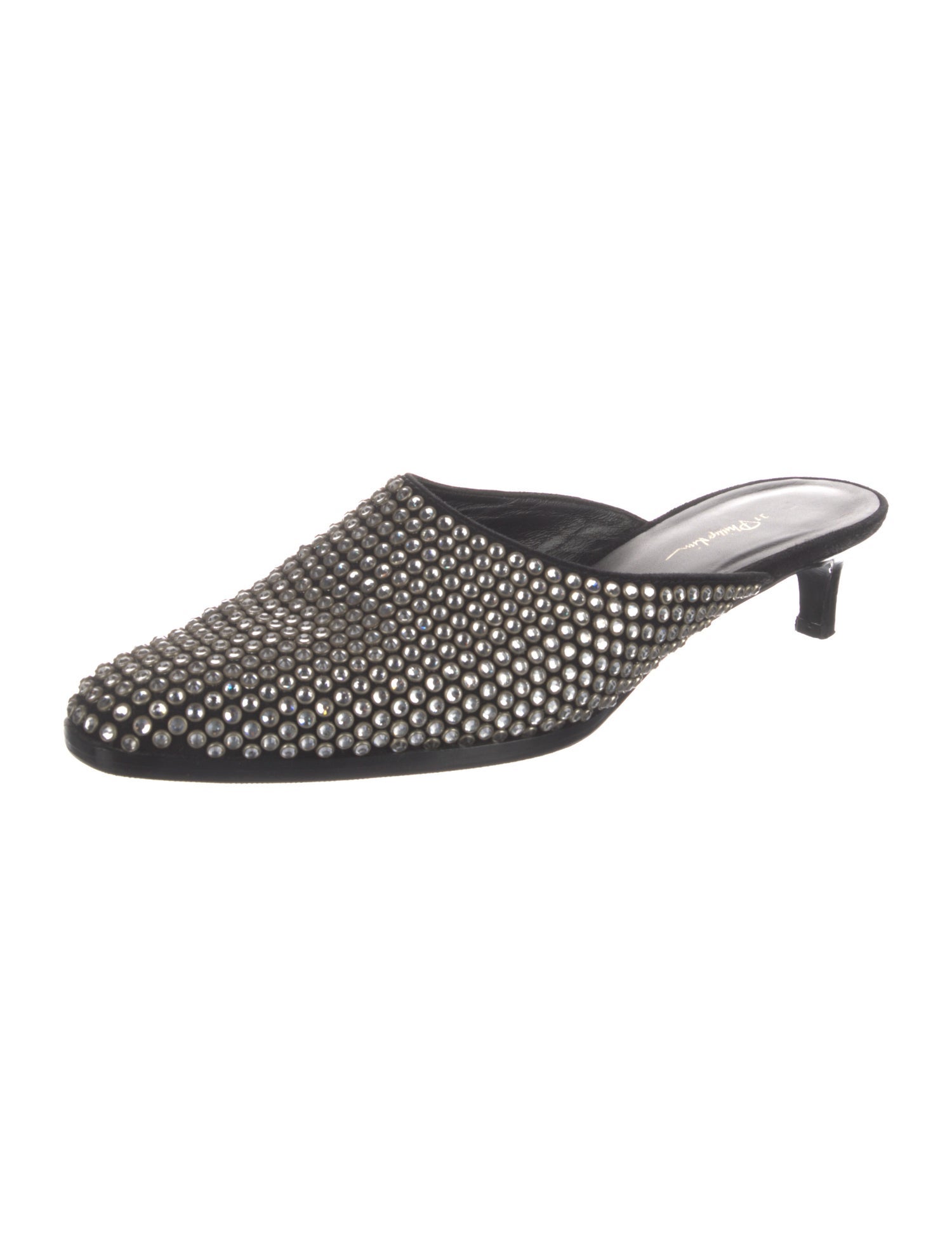 3.1 Phillip Lim Suede Crystal Embellishments Mules