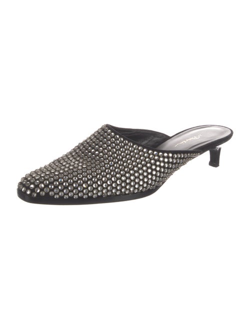 3.1 Phillip Lim Suede Crystal Embellishments Mules