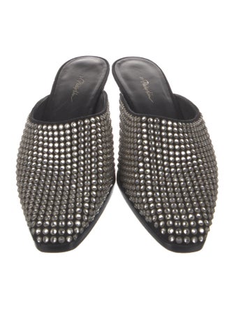 3.1 Phillip Lim Suede Crystal Embellishments Mules