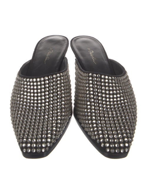 3.1 Phillip Lim Suede Crystal Embellishments Mules